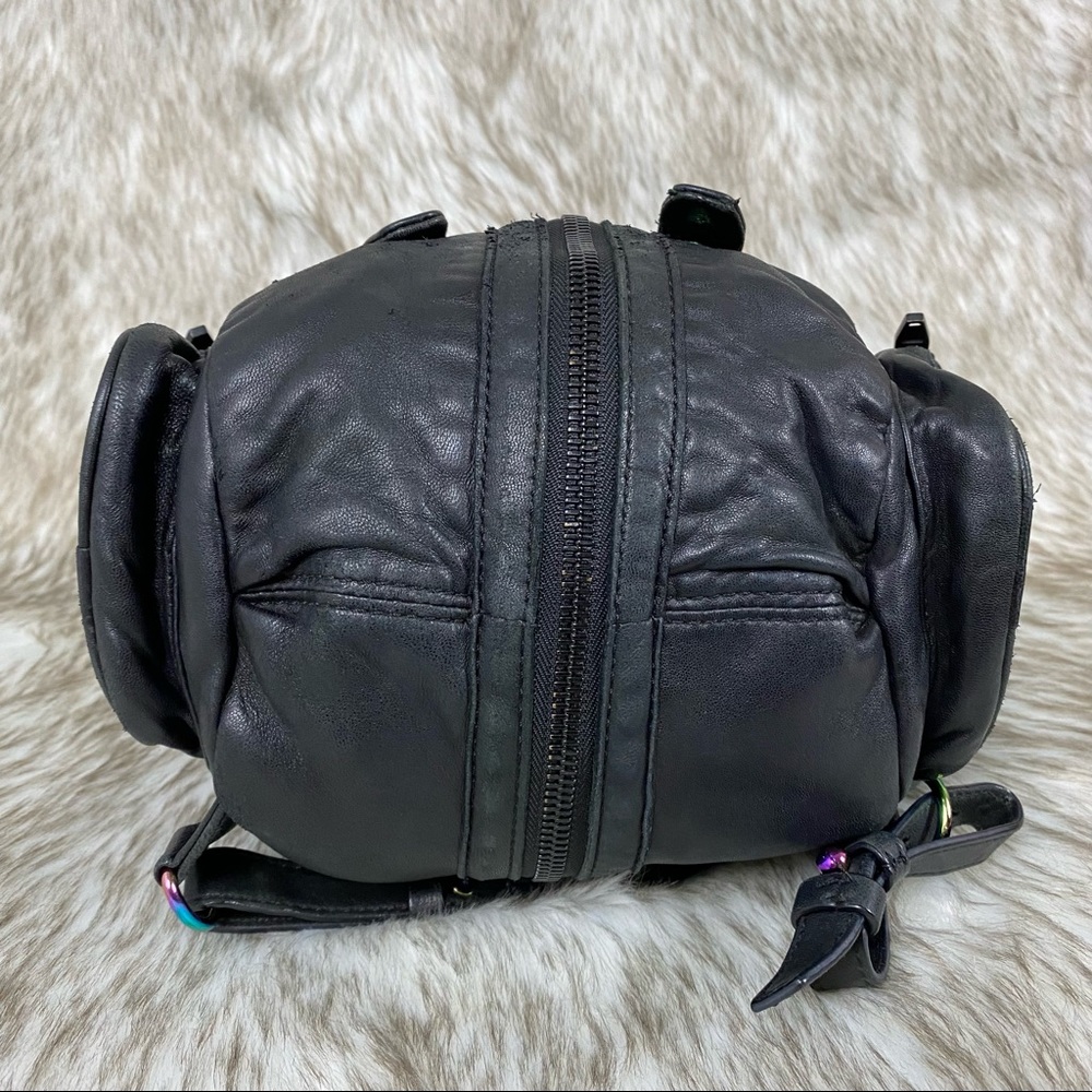 Alexander Wang Black Leather Backpack with Iridescent Hardware - Picture 2 of 16